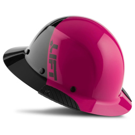 LIFT Safety HDF50-21PK DAX Fifty 50 Fiber Full Brim Hard Hat - Ratchet Suspension - Pink