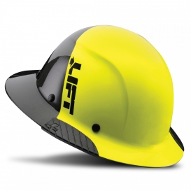 LIFT Safety HDF50C-19 DAX Fifty 50 Carbon Fiber Full Brim Hard Hat - Ratchet Suspension - Hi-Viz Yellow