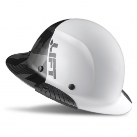 LIFT Safety HDF50C-20 DAX Fifty 50 Carbon Fiber Full Brim Hard Hat - Ratchet Suspension - White/Black Camo