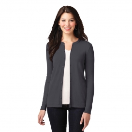Port Authority LM1008 Ladies Concept Stretch Button-Front Cardigan - Grey Smoke