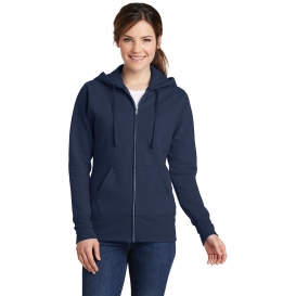 Port & Company LPC78ZH Ladies Core Fleece Full-Zip Hooded Sweatshirt - Navy