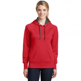Sport-Tek LST250 Ladies Tech Fleece Hooded Sweatshirt - True Red