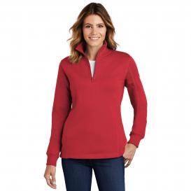 Sport-Tek LST253 Ladies 1/4-Zip Sweatshirt - True Red