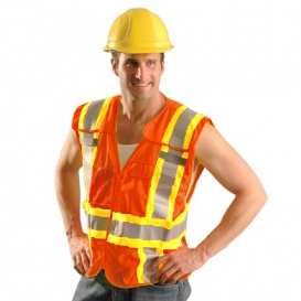 OccuNomix LUX-SC2TB Type R Class 2 Expandable Breakaway Mesh Safety Vest - Orange
