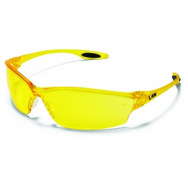 Crews LW214 Law 2 Safety Glasses - Yellow Frame - Amber Lens