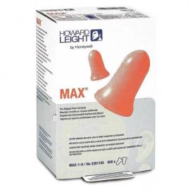 Howard Leight MAX1D Max 33 NRR Single-Use Earplugs - Uncorded Bulk Refill Box for Leight Source 500