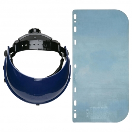 MCR Safety 103540 Combo Kit - Ratchet Headgear + Clear Polycarbonate Face Shield - 0.040 Thickness