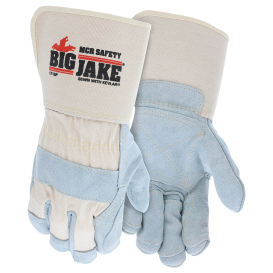MCR Safety 1716P Big Jake Premium A+ Side Leather Double Palm Gloves - 4.5\
