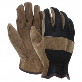 MCR Safety 3125 Split Cowhide Leather Driver Gloves - Mesh Back - Keystone Thumb