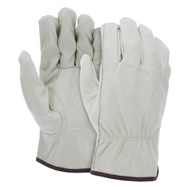 MCR Safety 3401 Industry Grade Grain Pigskin Drivers Gloves - Keystone Thumb - Natural