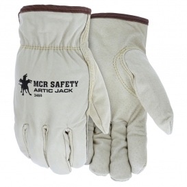 MCR Safety 3460 Artic Jack Premium Grain Pigskin Leather Driver Gloves - Thermosock Lined