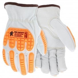 MCR Safety 36136KDP Goatskin Leather Gloves - Kevlar Lined Palm - TPR Padded Back