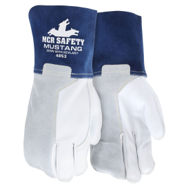 MCR Safety 4853 Mustang Top Grain Goatskin Leather Welding Gloves - 4\
