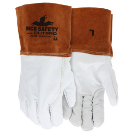 MCR Safety 4955H Cow Grain Leather Welding Work Gloves - 4\