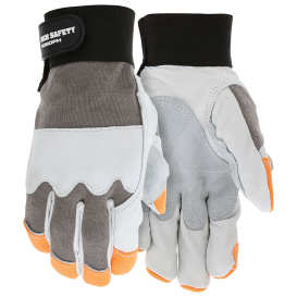 MCR Safety 906DPH Mechanics Grain Goatskin Leather Gloves - Cowhide Double Palm