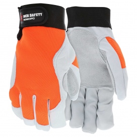 MCR Safety 906DPO Mechanics Rugged Grain Goatskin Gloves - Cowhide Double Palm