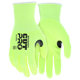 MCR Safety 92728HV Cut Pro Hi-Vis Nitrile Coated Gloves - 18 Gauge Hypermax Shell