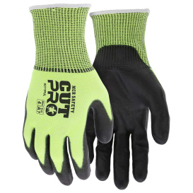 MCR Safety 9277PU Cut Pro Hi-Visibility PU Coated Gloves - 13 Gauge HyperMax Shell