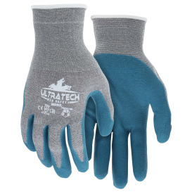 MCR Safety 96092 UltraTech Biodegradable Nitrile Foam Coated Gloves - 15 Gauge Recycled PET / Cotton Shell