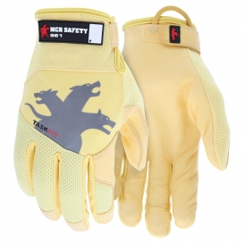 MCR Safety 961 Mechanics Taskfit Gloves - Goatskin Leather Palm - Nylon/Spandex Back