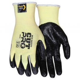 MCR Safety 9693 Cut Pro Nitrile KV Coated Palm Gloves - 13 Gauge Stretch Kevlar - Yellow