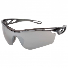 MCR Safety CL417 Checklite CL4 Safety Glasses - Smoke Temples - Silver Mirror Lens