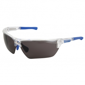 MCR Safety DM1322PF Dominator DM3 Safety Glasses - Blue/Clear Frame - Gray MAX6 Anti-Fog Lens