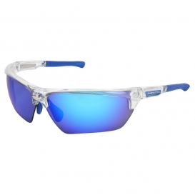 MCR Safety DM1328BDC Dominator DM3 Safety Glasses - Clear Frame - Blue Mirror MAX36 Anti-Fog Lens