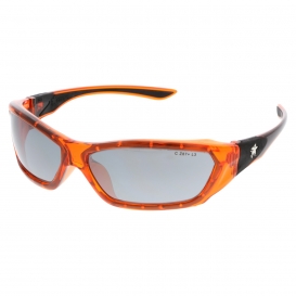 MCR Safety FF137 ForceFlex FF1 Safety Glasses - Translucent Orange Frame - Silver Mirror Lens