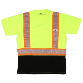 MCR Safety FFSTC2SL Type R Class 2 Two-Tone Mesh Safety Shirt - Yellow/Lime
