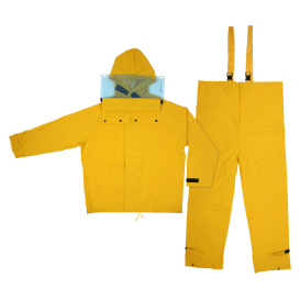 MCR Safety FRHBS100 Hydroblast Limited Flammability 2 Piece Rain Suit - .35mm PVC/Polyester - Yellow