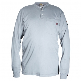 MCR Safety H1 Max Comfort Long Sleeve FR Henley Shirt - Gray