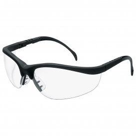 MCR Safety KD110 Klondike KD1 Safety Glasses - Black Frame - Clear Lens