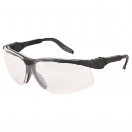 MCR Safety KD510 Klondike KD5 Safety Glasses - Black Ratcheting Temples - Clear Lens