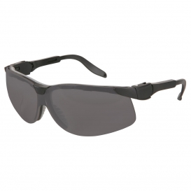 MCR Safety KD512 Klondike KD5 Safety Glasses - Black Ratcheting Temples - Gray Lens