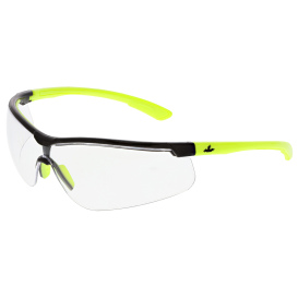 MCR Safety KD720 Klondike KD7 Safety Glasses - Black/Lime Frame - Clear Lens