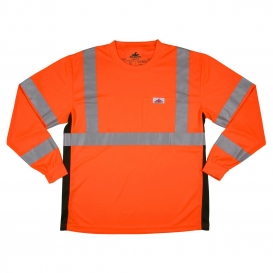 MCR Safety LSTSCL3M Type R Class 3 Long Sleeve T-Shirt - Orange