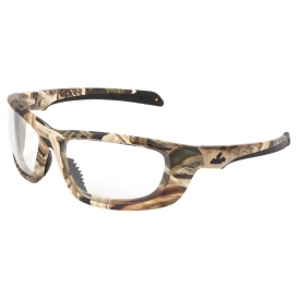 MCR Safety MOUD110PF Mossy Oak Swagger UD1 Safety Glasses - Camo Frame - Clear MAX6 Anti-Fog Lens