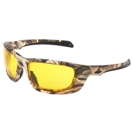 MCR Safety MOUD114PF Mossy Oak Swagger UD1 Safety Glasses - Camo Frame - Amber MAX6 Anti-Fog Lens