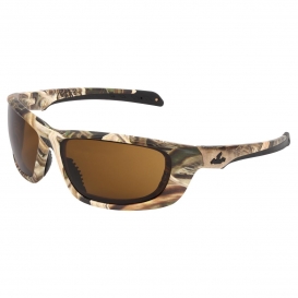 MCR Safety MOUD11BPF Mossy Oak Swagger UD1 Safety Glasses - Camo Frame - Brown MAX6 Anti-Fog Lens