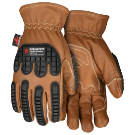MCR Safety MU3634K Mustang Utility Premium Goatskin Double Palm Driver Gloves - TPR Back