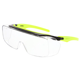 MCR Safety OG220DC Klondike OTG Safety Glasses - Black/Lime Frame - Clear MAX36 Anti-Fog Lens