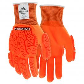 MCR Safety PD3950 Predator Mechanics Hi-Visibility Gloves - Nitrile Palm with TPR Back