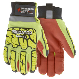MCR Safety PD4903 Predator Impact Mechanics High Visibility Work Gloves