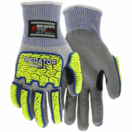 MCR Safety PD6951 Predator Mechanics Polyurethane Coated Gloves - TPR Back