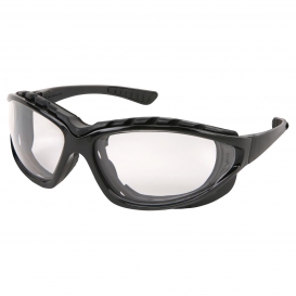 MCR Safety RP310PF RP3 Safety Glasses - Black Foam Lined Frame - Clear MAX6 Anti-Fog Lens