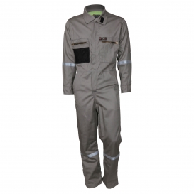 MCR Safety SBC2011 Summit Breeze 7-ounce Cotton Material Reflective FR Coveralls - Gray
