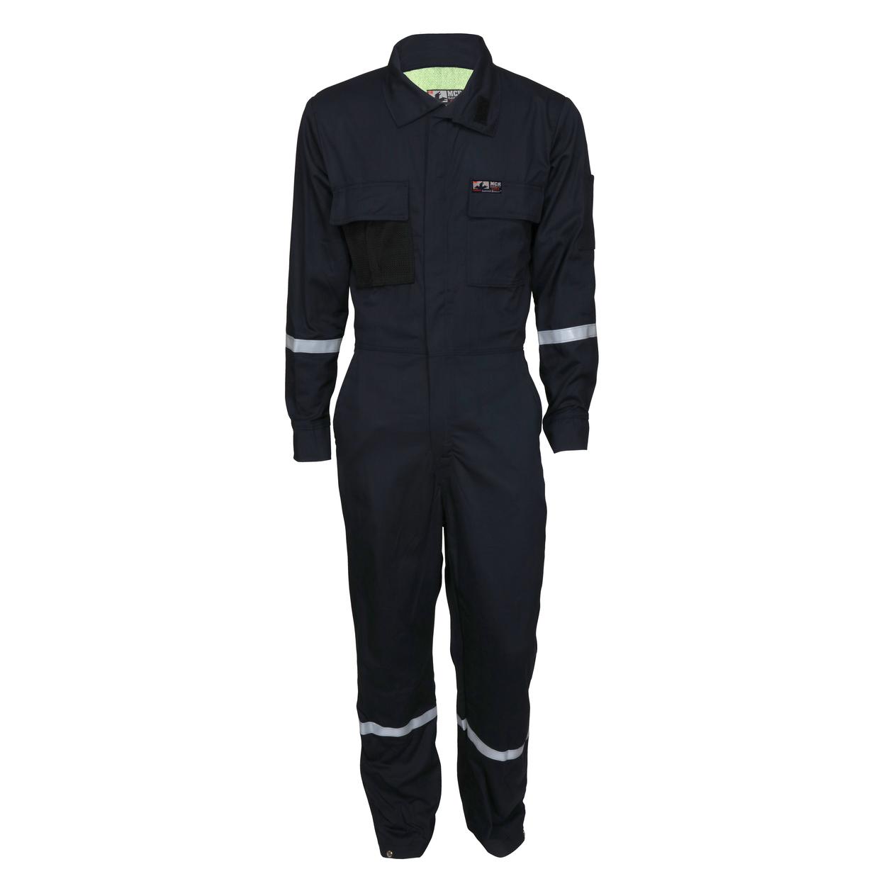 MCR Safety SBC2012 Summit Breeze 7-ounce Cotton Material Reflective FR Coveralls - Navy