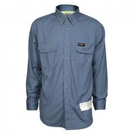 MCR Safety SBS1006 Summit Breeze FR Inherent Blend Long Sleeve Work Shirt - Medium Blue