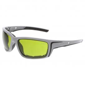 MCR Safety SR5220PF Swagger SR5 Safety Glasses - Gray Foam Lined Frame - Green Shade 2.0 MAX6 Anti-Fog Lens